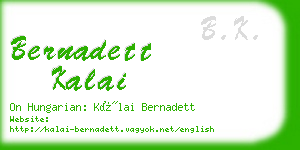 bernadett kalai business card